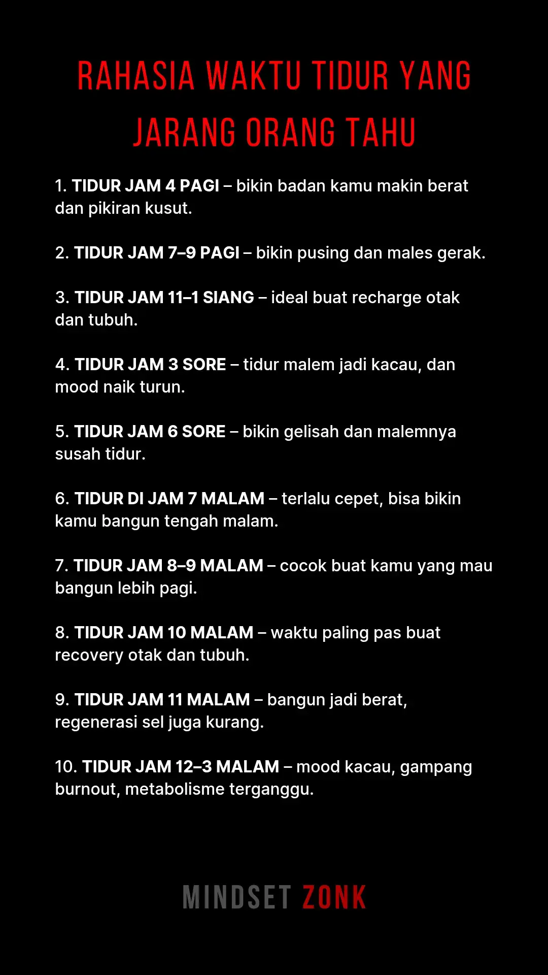 Masih bangga begadang tapi hidup kamu kacau juga?” #polapikir