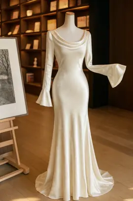 Long Dress Elegan Bahan Satin jackuard #longdress  #dressmewah  #fyp 