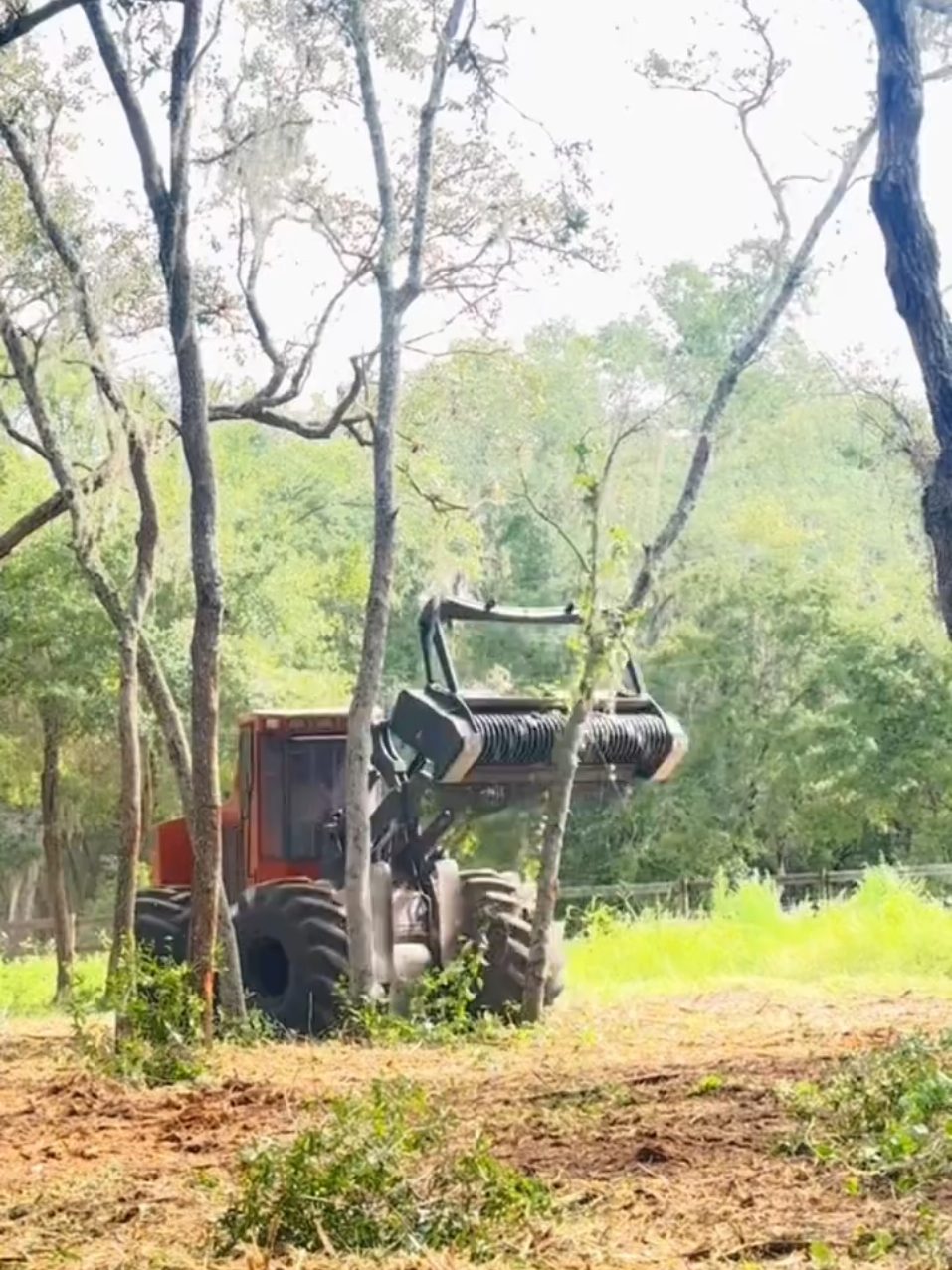 Nothing survives this rotating beast 💥 #MachineMonster #HeavyMachinery #LandClearing #IndustrialPower #ViralVideo