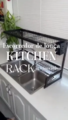 Escorredor Kitchen Rack Aço Inoxidável Preto  65cm/85cm Ajustável Organizador Louça Suspenso Modular Autossustentável !!!  #vendasonline #imperdivel #achadinhosshopee #promocao #aproveiteagora 