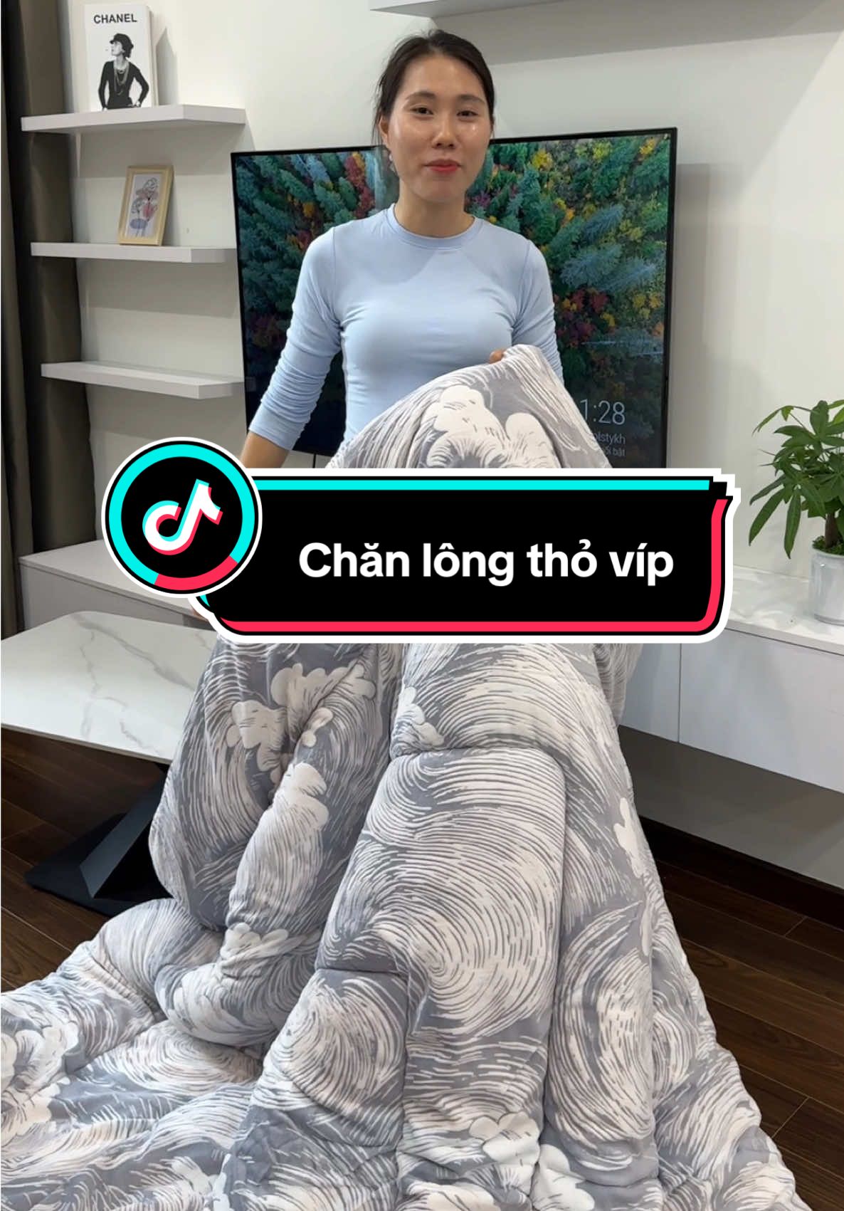 Chăn lông thỏ dày dặn sang trọng #chanlongthocaocap #chanlongtho 