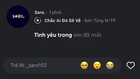 Tình yêu trong em đã mất #_saro102 #lyrics #nhachaymoingay #xuhuong 