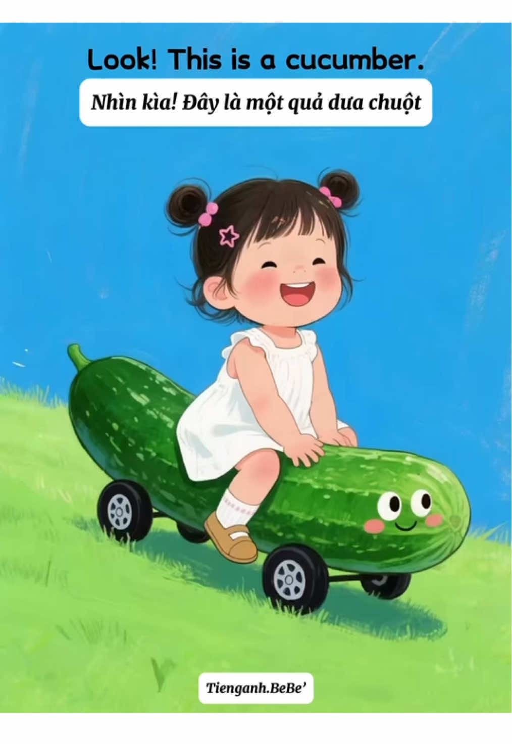 Hôm nay chúng ta cùng nghe bài về đề quả dưa chuột nhé #tienganhchobe #tienganhmoingay #tienganhchonguoimoibatdau #englishforkids #tienganhbebe 