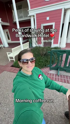 Come with me on a morning coffee run while staying at the Boardwalk ❤️  Cake Bake Shop edition 🤍✨ not surprising my favorite place on the boardwalk 😂 #disneyresort #disneycoffee #cakebake #disneylocal 