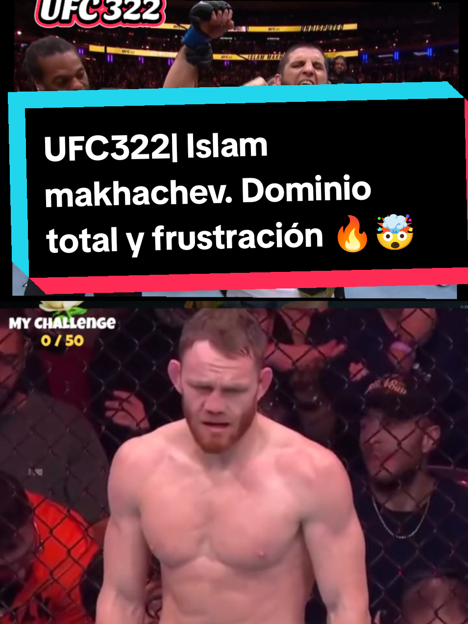 La cara de Jack lo dice todo 😳😲!! #islammakhachev #jackdellamaddalena #ufc322 #mmafighter #fyppppppppppppppppppppppp 