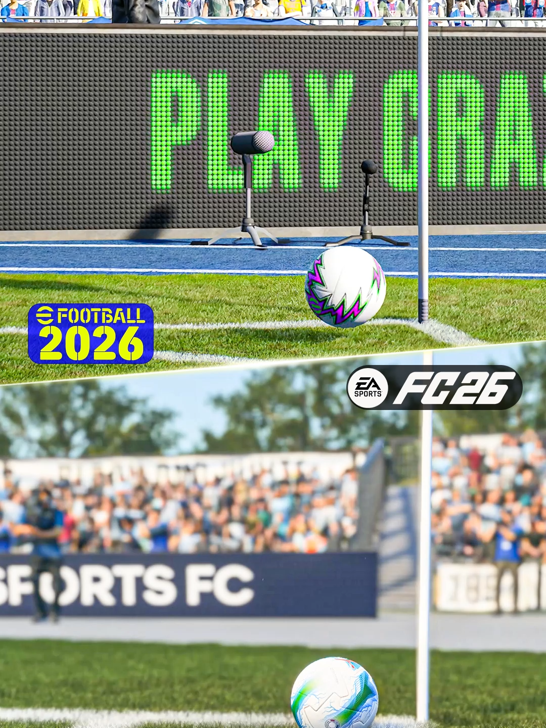 FC 26 vs eFootball 2026 - Fans Reaction, Corner Flag - Comparison #fc26 #efootball #eafc26 #fifa26 #efootball2026