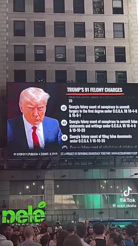 WHO DID THIS ? lol 😂 TRUMP 91 FELONIES ON DISPLAY IN TIME SQUARE NEW YORK 😭😳🙈😂👀 #presidentdonaldtrump🇺🇸 #91felonies #timesquare #explorepage #fypシ゚viral ASTRAL COOL WORLD 😎