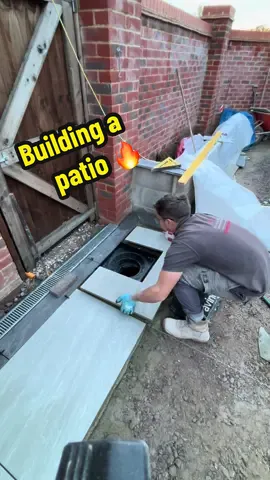 Satisfying Sunday patio build 🔥 Follow for the end results… @rfpaving #howto #landscape #patio #garden #build 