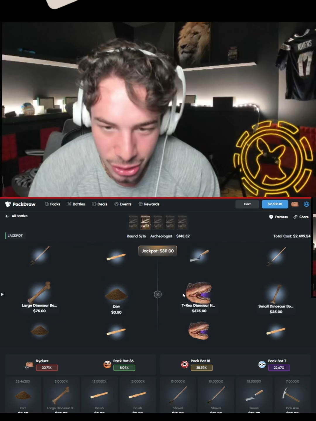 T REX THOOT #RYDURZ #KICKSTREAMING #PACKDRAW