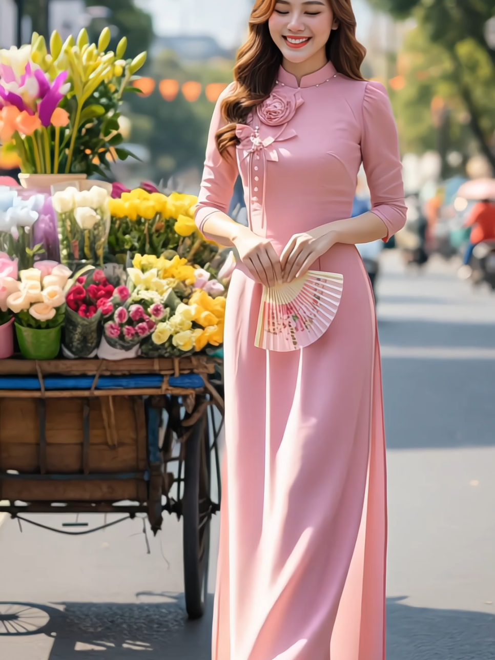 Áo dài cách tân voan tơ óng sang trọng #aodaitet #aodaicachtan #aodaixinh #aodaisangtrong #xuhuong 