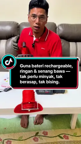 Guna bateri rechargeable, ringan & senang bawa — tak perlu minyak, tak berasap, tak bising.#mesinrumputcordless #mesinrumputbateri 