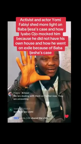Activist and actor Yomi Fabiyi shed more light on Baba Ijesa’s case and how Iyabo Ojo mocked him because he did not have his own house and how he went on exile because of Baba Ijesha’s case #reelsvideoシ# #viralreelsシ# #foryouシpage# #highlights# #everyonefollowers# #