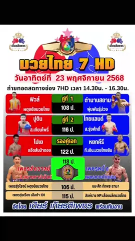 วิจาย์มวยไทย7สีล่วงหน้า 21/11/68