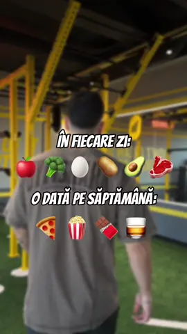 80%-20% Stil de viata echilibrat. 80% mananci sanatos, alimente cat mai neprocesate, mese complete, iar 20% iti poti face si poftele. Daca vrei sa vezi mai multe videouri de genul, te invit sa imi lasi un follow⬇️ . . . #slabire #mancare #sanatate #alimentatie #sport      