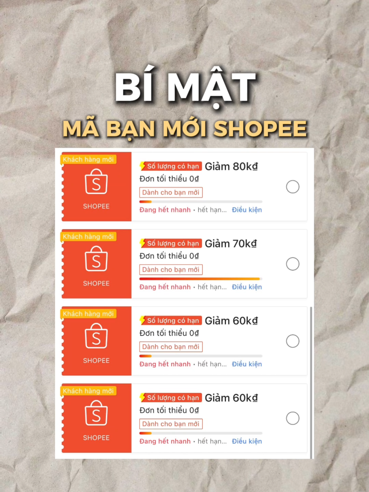 Bí mật dùng mã bạn mới shopee #magiamgia999