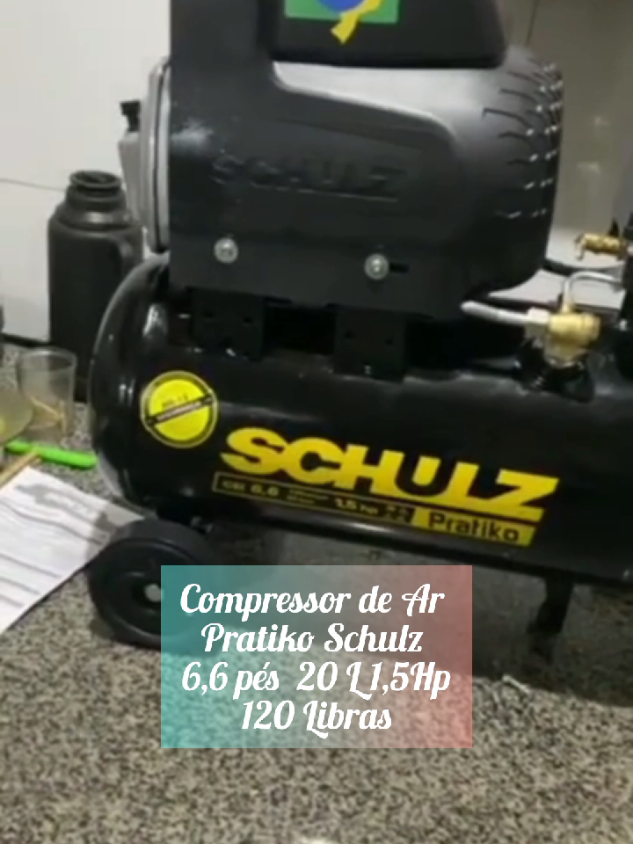 Compressor de Ar Pratiko Schulz 6,6 120Libras 20 L #compressor #pintor #profissional #equipamentos #schulz 