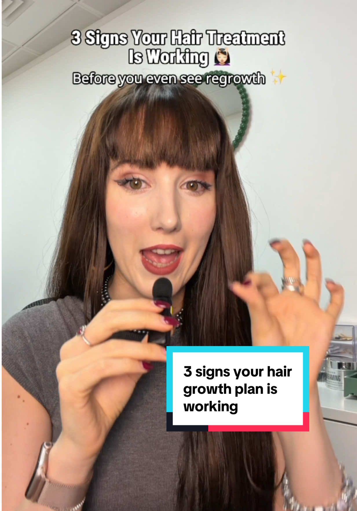 3 signs your hair growth treatment is working 💆🏻‍♀️🙌 #hairloss #femalepatternhairloss #femalehairloss #androgenicalopecia #hairgrowth 