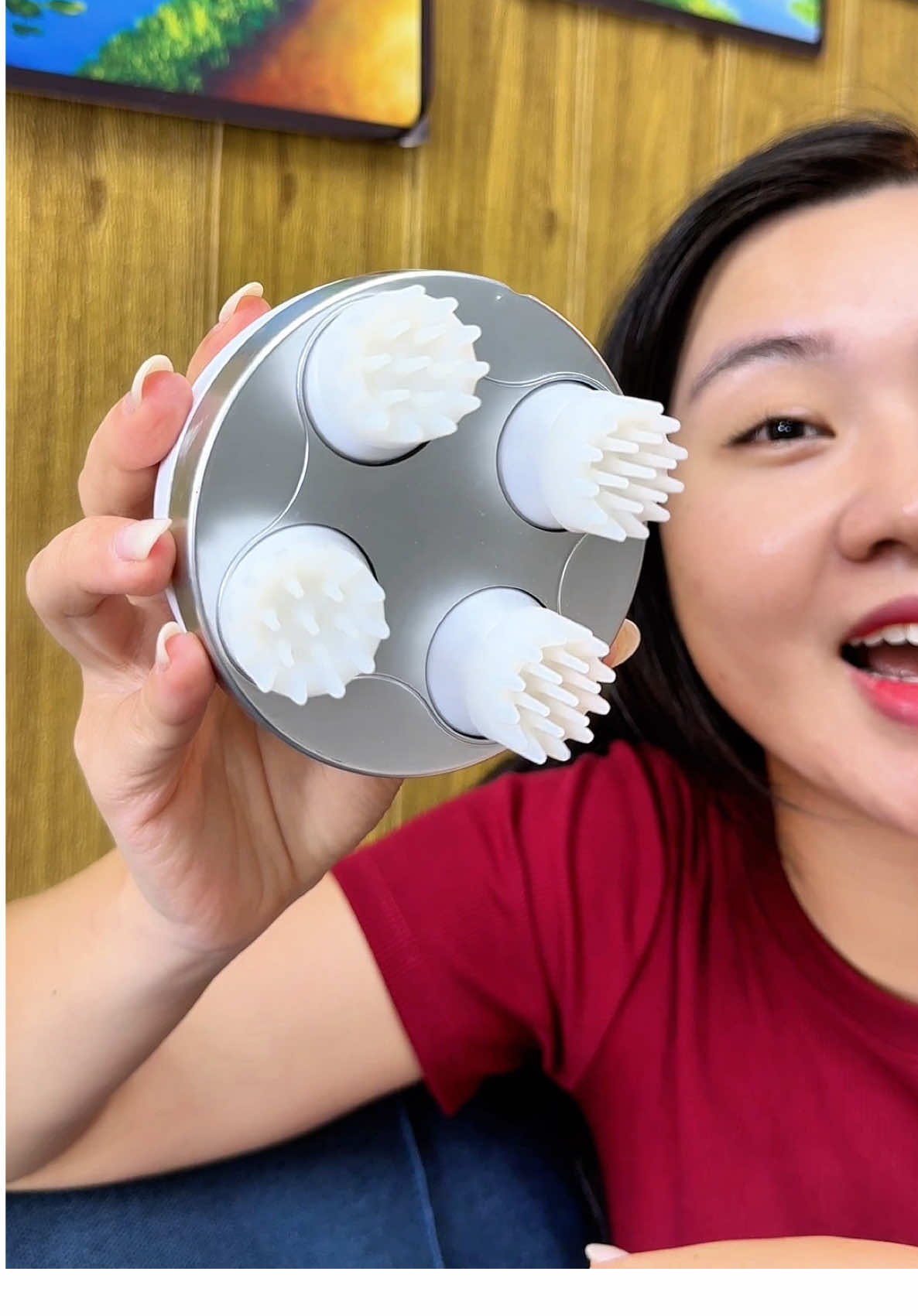 Máy massage cầm tay, máy massage đầu. #maymassagecamtay #maymassagedau #xuhuong #bongbuongbinh 