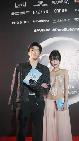 WynAnh và Nobi Tuân tại thảm đỏ Aquafina Fashion Week 2025  #aquafinavietnaminternationalfashionweek #fashiontiktok #wuynanh #nobituan 