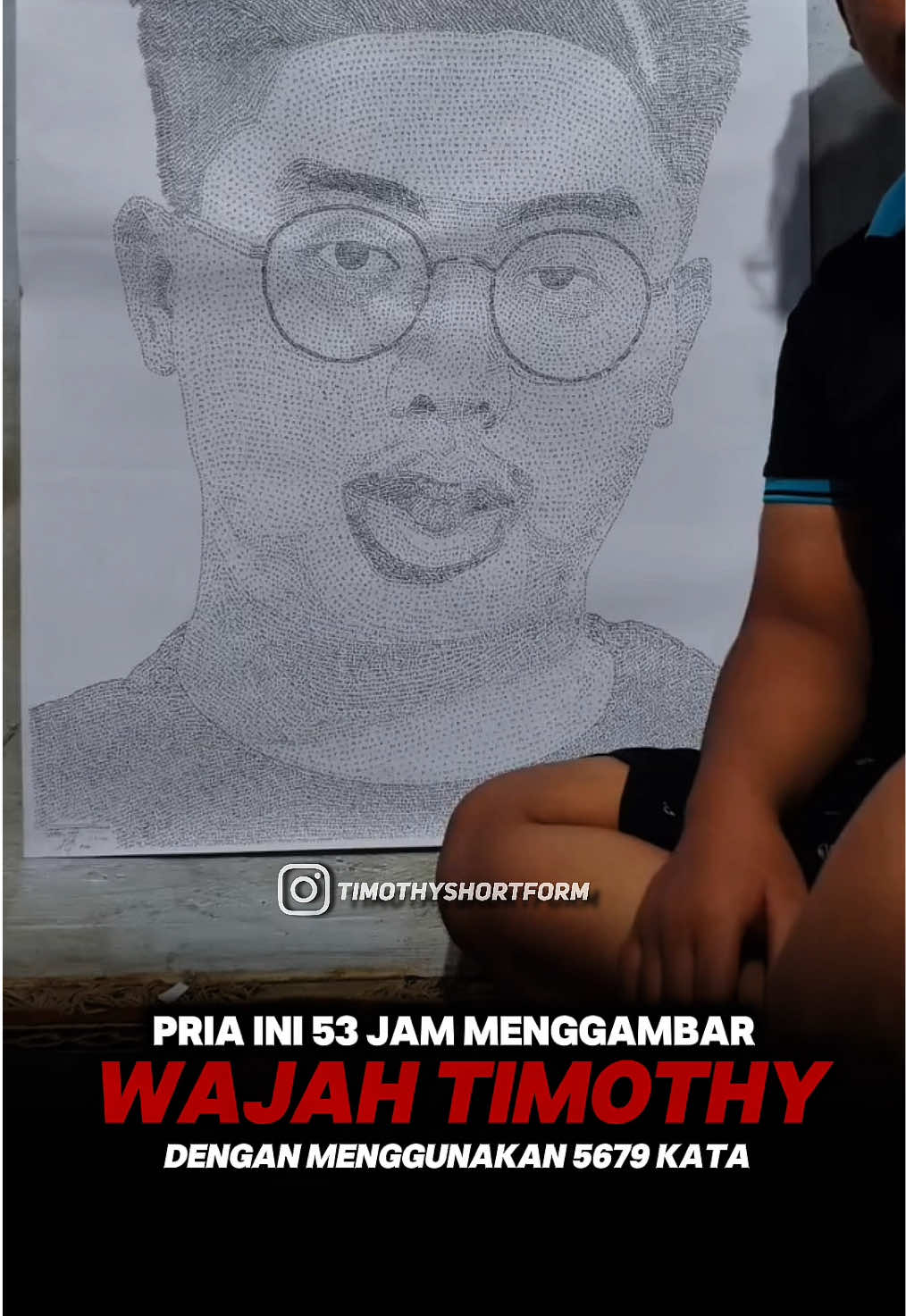 Menggambar wajah Timothy hanya menggunakan pulpen. #timothyronald 