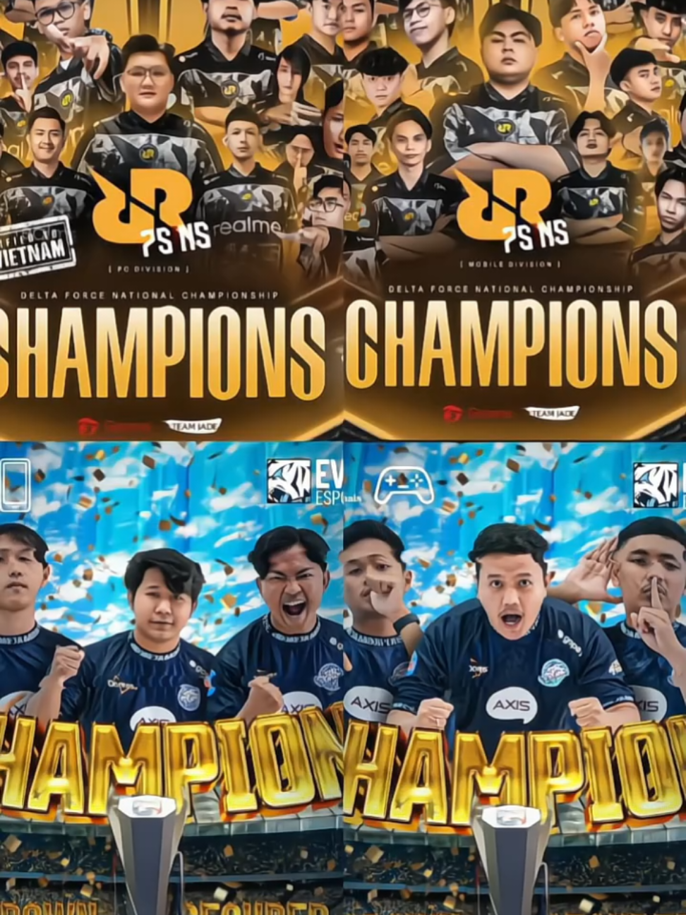 RRQ DAN EVOS mendapatkan 2 piala dalam 1 hari di divisi berbeda🧡💙 #evosesports #rrq #vivaroar