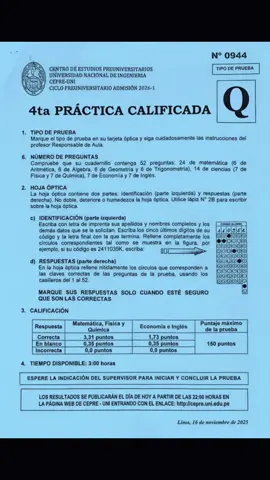 CUARTA PRÁCTICA CALIFICADA CEPRE-UNI 2026-I UNIVERSIDAD NACIONAL DE INGENIERÍA  TOMADO 16/11/2025 #cepreuni  #uni #examenesdeadmisión  #practicacalificada  #limaperu🇵🇪 