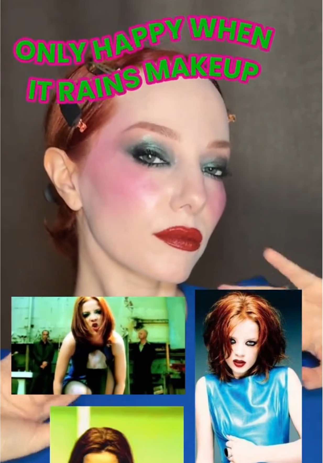 ☔️ ONLY HAPPY WHEN IT RAINS MAKEUP 💦 BASE @Diorbeauty backstage face and body foundation - 0W @wetnwildbeauty my melody & kuromi luminous setting powder - moody cutie @ADDICTION TOKYO the blush pearl - orchid dusk EYES @AORA MAKEUP mírame eyeshadow palette @Profusion minimalist eyeshadow palette @Maybelline NY firework mascara - electro black  @NYX Professional Makeup micro brow pencil - auburn   LIPS @Dinto Cosmetics blur glowy lip tint - memento mori @L.A. Girl Cosmetics velvet matte lipstick - saucy    The Mírame palette is in my TT showcase, everything else is in a special tree 💚   #90sgrunge #grungemakeup #garbage #makeuptutorial #editorialmakeup 