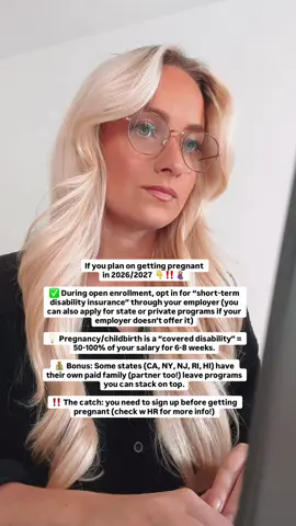 ‼️ psa - it’s open enrollment season & if you’re in the U.S. & plan on getting pregnant in the next 12-24 months, start reading up on STDI (short term disability insurance). 📚 Plans vary widely between different states (like CA has great paid family leave while Florida has nothing) but STDI is available across the country. Questions?? Ask your HR team, it’s part of their job to help you (you don’t have to give them any specifics. Just ask about the policies that are available). You got this 👏🏼 #healthinsurance #maternity #stdi #openenrollment 
