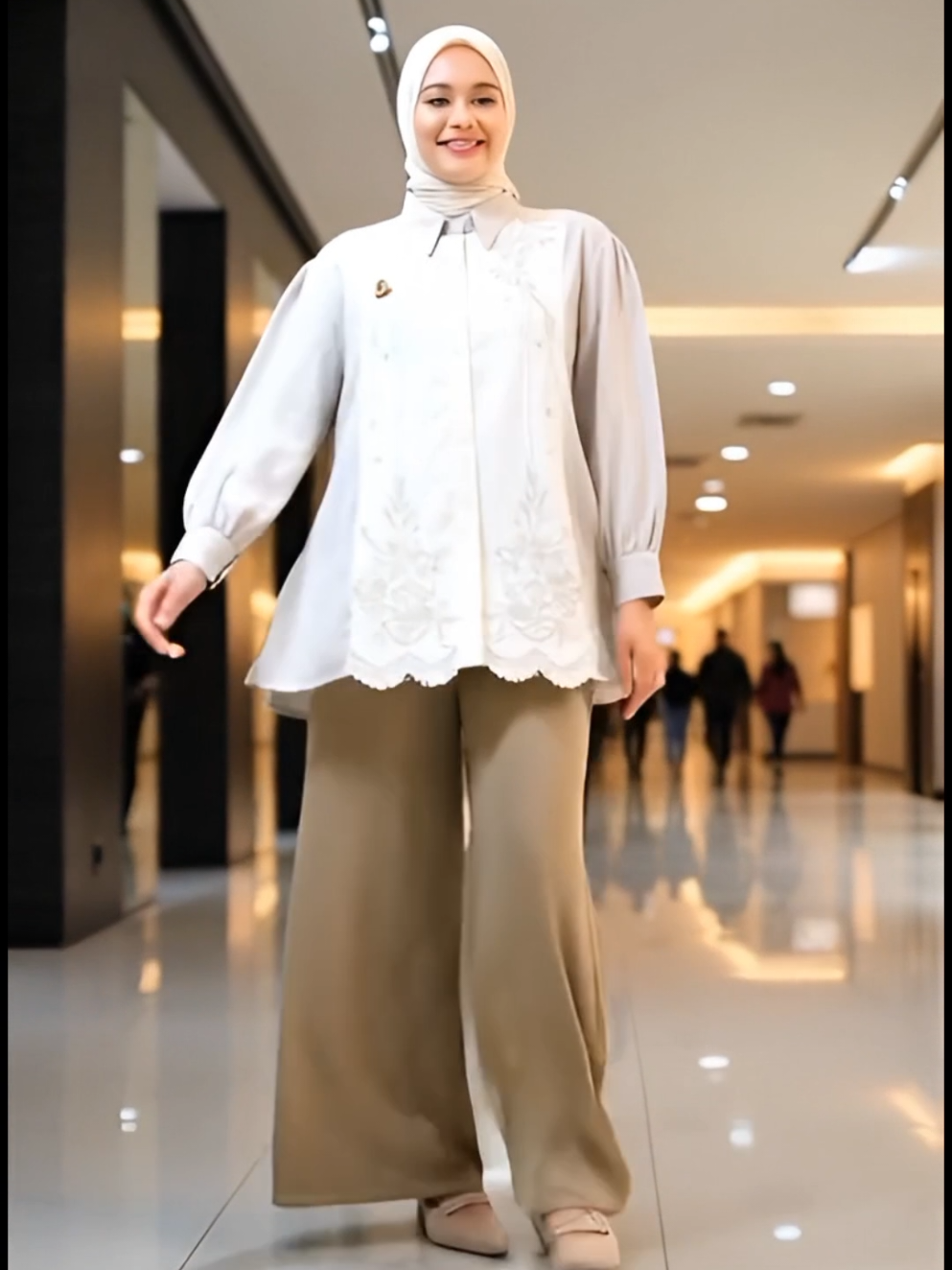 Gwenza - Sanaya Setelan Celana Bordir - Muslim Wanita #pakaianwanita #trending #ootdfashion #oneset #setelanwanita 