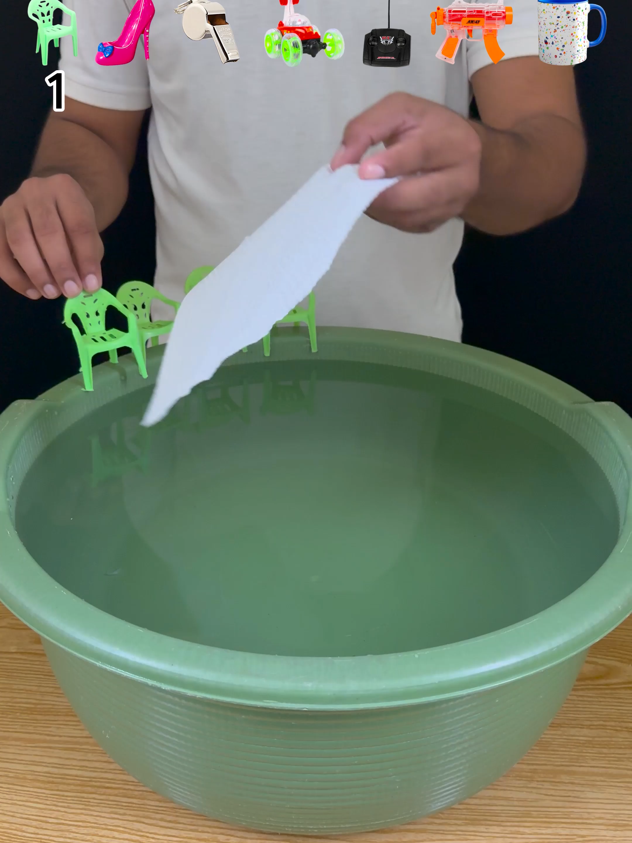 TRY TO GUESS HOW MANY TISSUE PAPER IT TOOKS! #experiment #asmr #satisfyingasmr #tissue #water #waterexperiment #satisfyingvideos #satisfy #satisfaction #satisfyingsound #oddlysatisfyingvideo #content #contentcreator #shorts #shortsfeed #viralshorts #viralvideos #foryou #unitedstates #unitedkingdom #chairs #heel #whistele #racing #racingcar #remote #gun #cup #everything