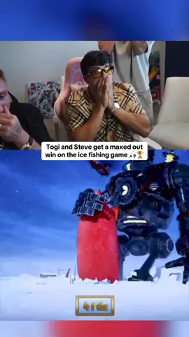 Togi and Steve get a maxed out win on the ice fishing game 🎣🏆 #kickstreaming 