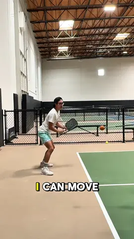 here is another way to think about spacing that’s really helped me in my game:  a problem that i struggle with is that sometimes when i think “ok get to the ball, get to the ball”, ill often overshoot it and jam myself for my shot.  but if i don’t move my feet and im lazy, then ill be late too the ball! so something that’s helped me is to think: “quick feet, quick feet!” BUT ALSO “stay away! stay away!” using my left arm as a measuring stick to let me know when is it the right time to execute my stroke. — courts: @thepickleballhaven  paddle: @holbrookpickleball  hat: @udrippin.grips  discount code: EDJU link in my bio for private coaching & clinics