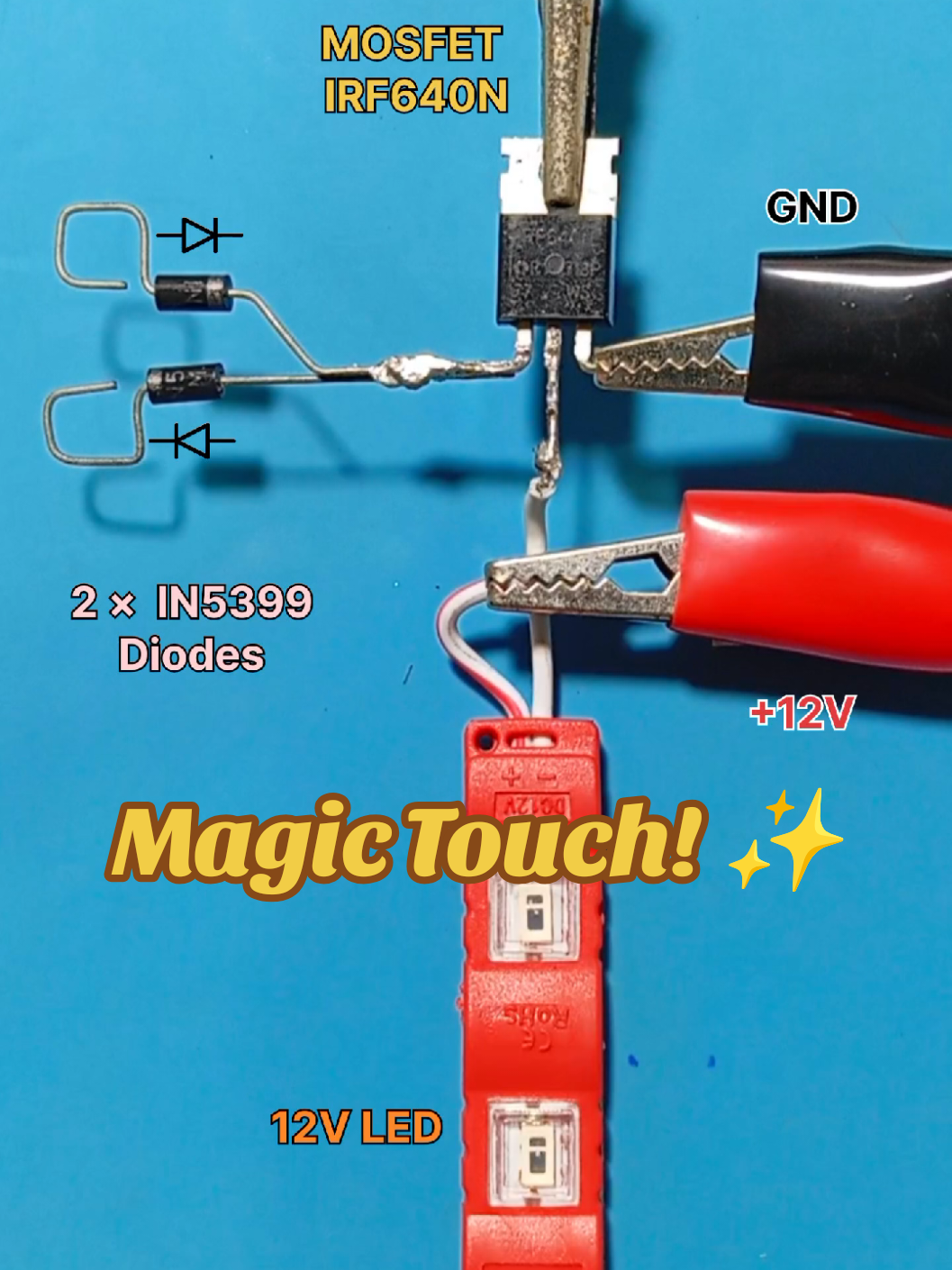 I Just Touched It… And the Light Turned On! 😳⚡🔥 #diyhack #12vled #fyp 