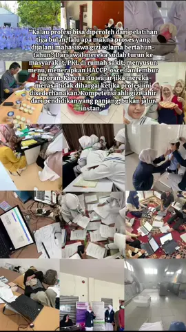 agak sakit ya denger berita akhir-akhir ini 😥 lagi memantaskan diri utk jadi ahli gizi yg kompeten, kuliah 4 tahun, + profesi 1.5 tahun lamanya, trs ada pihak yg membuat kebijakan kl ahli gizi utk program MBG bisa siapa aja, dari baground apa aja bahkan sempet bilang bisa dari lulusan SMA tinggal dikasi training 3 bulan, bahkan Pak Ustadz juga bisa Serius pak?☹️ #prayforahligizi #giziindonesia #mbg #gizi #fyppppppppppppppppppppppp 