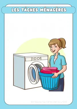 ✨ Apprendre les verbes des tâches ménagères en français🧹🧼✨  تعلّم المفردات الفرنسية: أفعال الأعمال المنزلية . #LearnFrench #FYP #FrenchVocabulary #ViralVideo #apprendresurtiktok 