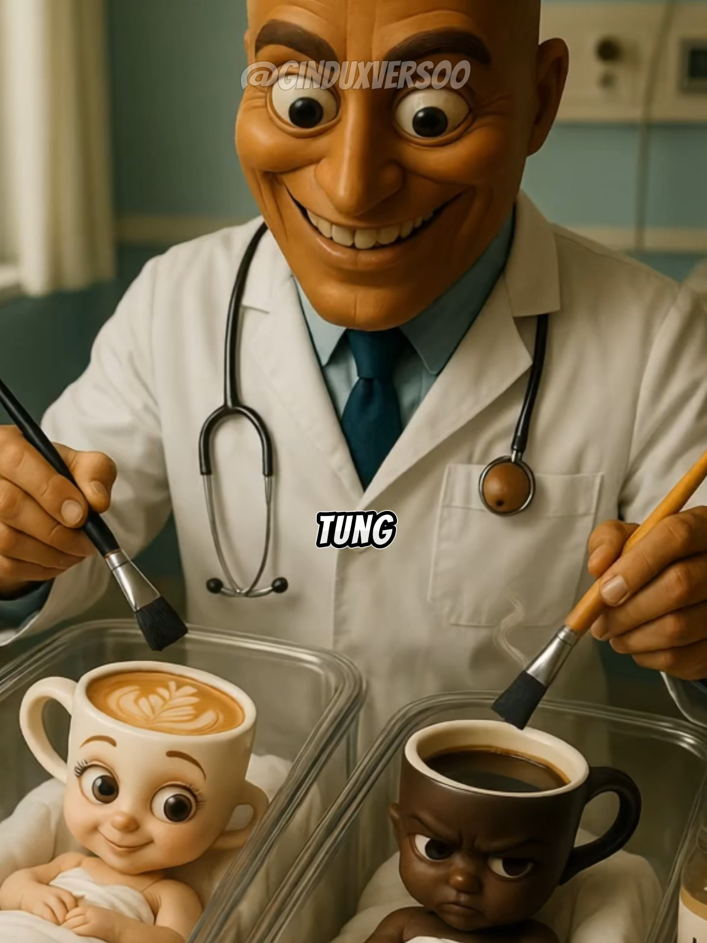 Tung Tung Sahur INTERCAMBIA los BEBÉS de Ballerina Capuchina y Espressona Signora 😱 #brainrot #pixverse #pixverseai #plex