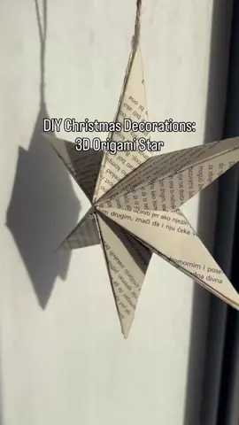 Save this 3D paper star tutorial for later! Transform your Christmas decor with gorgeous 3D stars made from upcycled old books. Eco-friendly, plastic-free, and effortlessly chic—this is the craft to try this festive season! Will you give them a go?  #DIYChristmas #christmasdecorations #handmadedecor #christmasdecor #fyp 