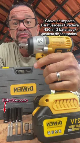 Chave de Impacto Dewen Parafusadeira Furadeira  450nm 2 baterias 13000mA c/  maleta de acessórios completa #trocarpneu #chavedeimpacto #tiktokshopblackfridaybr #parafusadeirafuradeira #ferramenta 