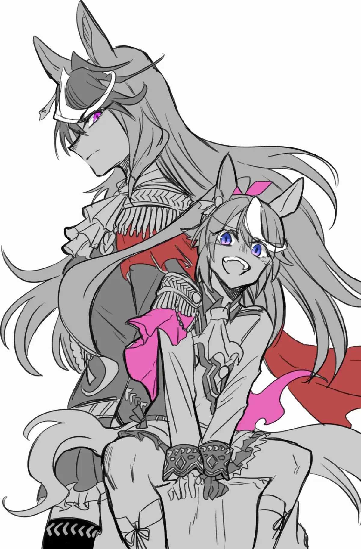 The Emperor and the monarch - Uma Musume  Credits by getuyoubi5 on X #umamusume #tokaiteio #symbolirudolf #fypシ゚viral #umamusumeprettyderby 