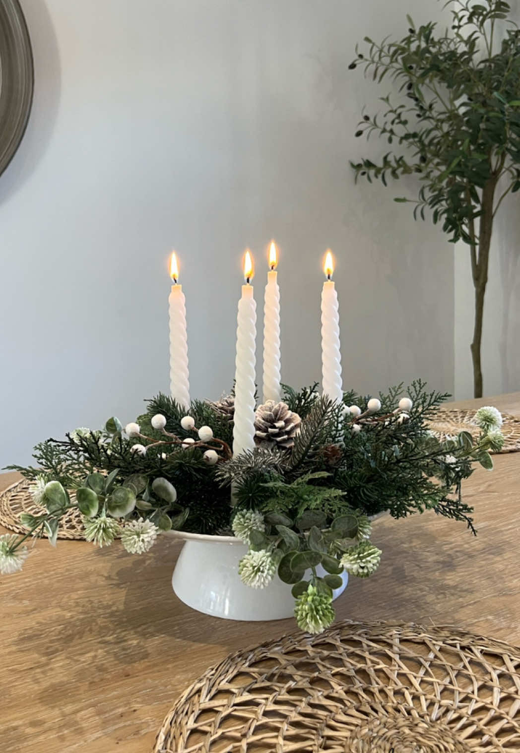 Resharing this from last year because I'm still so proud of it 😂 I had an old plate and bowl set from @IKEAUK that I knew would be the perfect size to create a centrepiece for the Christmas table.  All I did was turn the bowl upside down and cover the base with Gorilla glue to stick the plate on top. I then glued on 4 candle cups which I got from Amazon (linked on my Amazon storefront) and let it dry. Once it was dry I decorated with faux foliage I cut from a Christmas garland and wreath I have (you'd never even know bits are missing!) and added some candle sticks from @Dunelm  I love how it turned out! Let me know what you think!  #christmasdecor #christmasdecorations #christmastable #christmascenterpiece #christmastablesetting