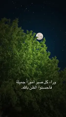 وراء كل صبر أموراً جميلة فاحسنوا الظن بالله. ٧