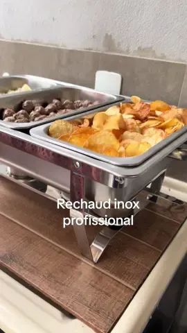 Rechaud inox profissional para manter sua comida quente por horas. Ideal para festas e eventos. Garanta o seu agora. #rechaud #cozinha #buffet #inox #chef 