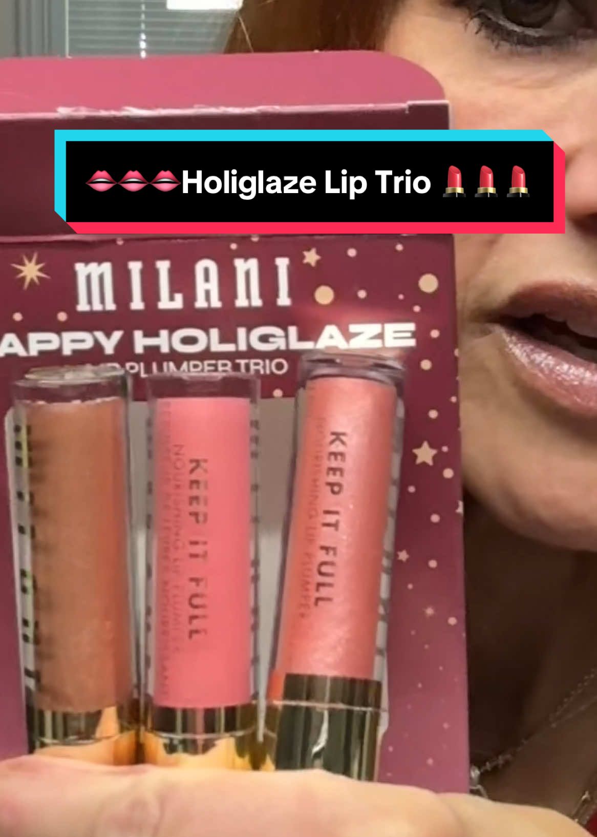 The Milani Happy Holiglaze lip trio, delivers three radiant, nourishing lipglosses that drench your lips and shine while keeping them soft and hydrated. Each shade glide on smoothly with a light touch payoff, making it perfect for giftgiving or elevating your everyday glam.  #milanicosmetics #lipglossset #nourishinglips #holidaymakeup #lipplumper @Milani Cosmetics 