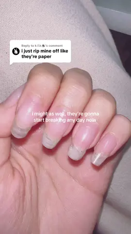 Replying to @k.f.k☕  i usually do too, it’s my fault for ripping off fake nails but i’m just not ready to lose the progress 😭 #natural #longnail #nailgrowth #nailbiter  