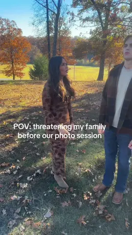 The dreaded fall family photos 😜#fallaesthetic #familypics #falloutfits #fallphotoshoot 