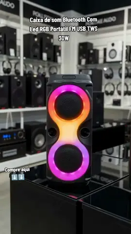 Caixa de som Bluetooth Portátil Com Led RGB Portátil FM USB TWS 30W Para Praia, Festa ou Viagem. ##for##foryou##fypシ##caixadesom##shoppe