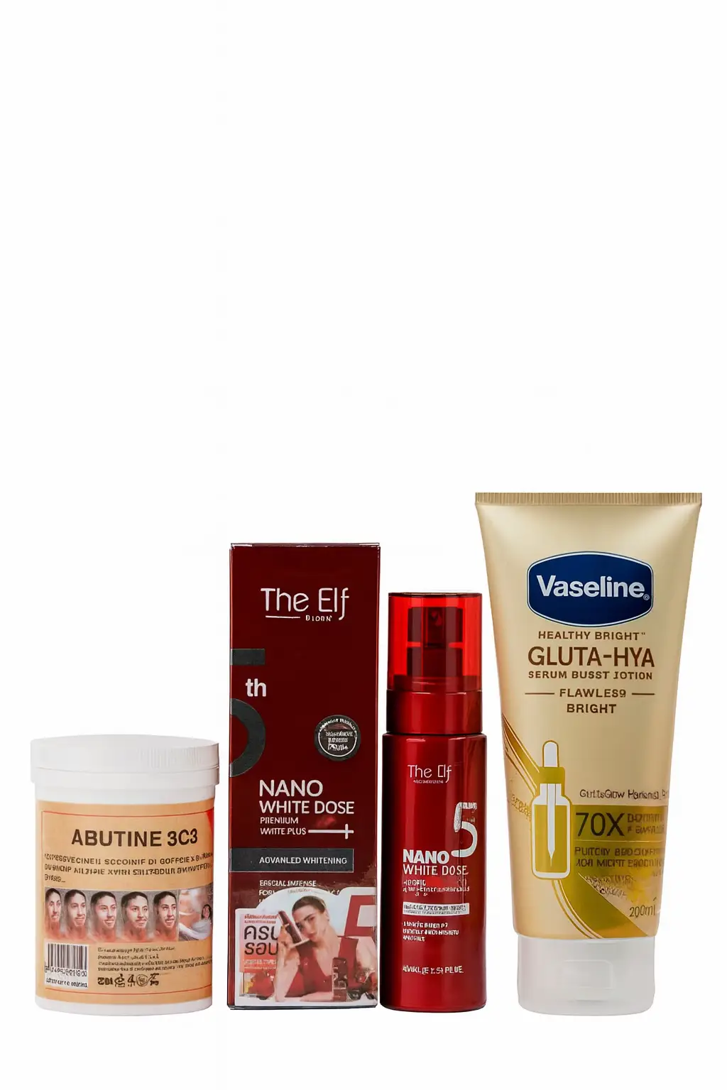 #باقة التفتيح التايلندية + #سيروم #النانو وايت دوز ✨ سر التفتيح السريع والآمن في منتجين بس! خلطة التفتيح التايلندية تعطي نعومة وتفتيح تدريجي، ومع سيروم Nano White Dose الأقوى في توحيد اللون—تحصلي على نتيجة مضاعفة خلال فترة قصيرة. 💛 فوائد #الخلطة #التايلندية: 	•	تفتيح ملحوظ من أول أسبوع 	•	تنعيم عالي ونضارة واضحة 	•	تخفيف البقع وآثار الشمس 	•	آمنة ومناسبة لكل أنواع البشرة 🤍 فوائد سيروم النانو وايت دوز: 	•	يوحّد لون البشرة بعمق 	•	يعزز التفتيح ويقوي عمل الخلطة 	•	يعطي إشراقة وملمس مخملي 	•	يمتص بسرعة وما يترك لزوجة 🌸 النتيجة: بشرة أفتح، أنعم، موحّدة اللون ولامعة بشكل طبيعي… كأنك سويتي عناية احترافية. ✨ طريقة الاستخدام: يُستخدم السيروم أول شي، وبعده الخلطة—يفضل ليلًا لنتيجة أسرع