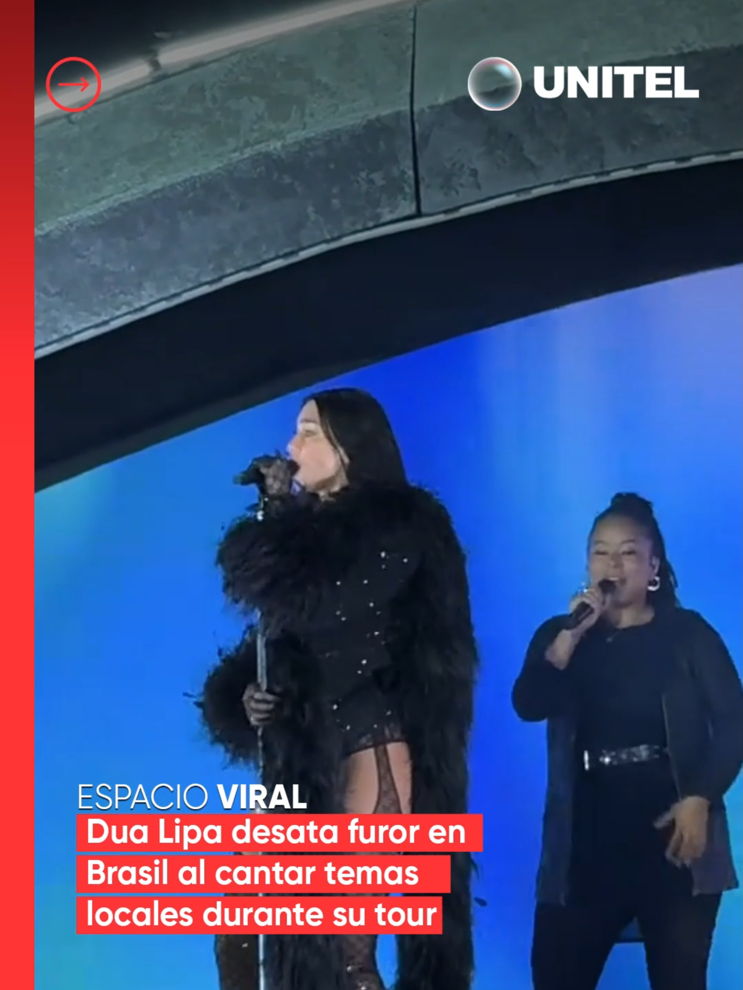 Dua Lipa sorprende en su Radical Optimism Tour al cantar canciones brasileñas durante su concierto en Brasil, desatando la euforia de sus fans. #Unitel #EspacioViral #DuaLipa #Brasil #Tour