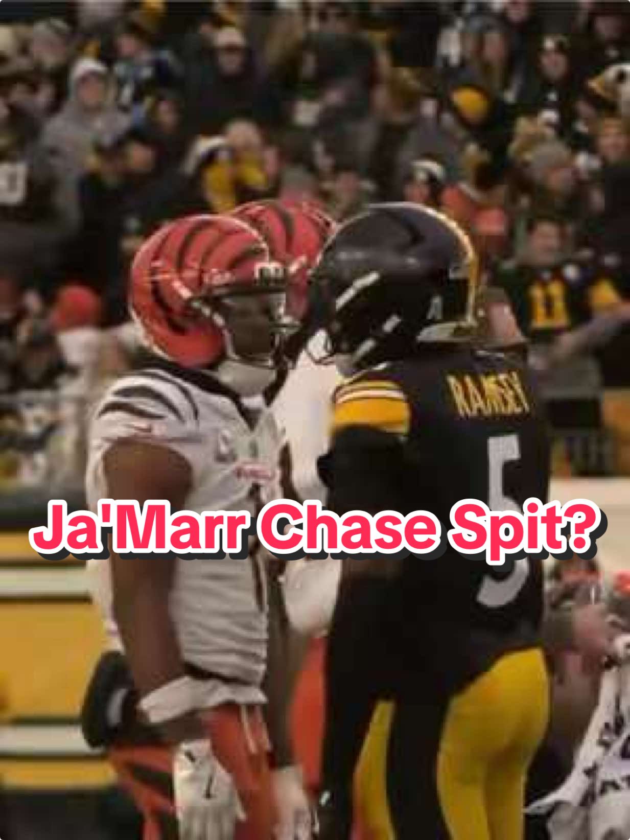It looks like Ja’Marr Chase did spit on Jalen Ramsey before Ramsey punched Chase and was ejected 😳  🎥 Austin Briski Fox 19