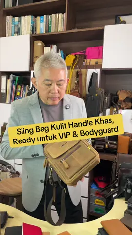 Sling Bag Kulit dtg handle sekali, khas design utk VIP dan Bodyguard utk simpan barang penting mereka. #extremeleatherco #begkulit#handlebag #bodyguard#slingbag  